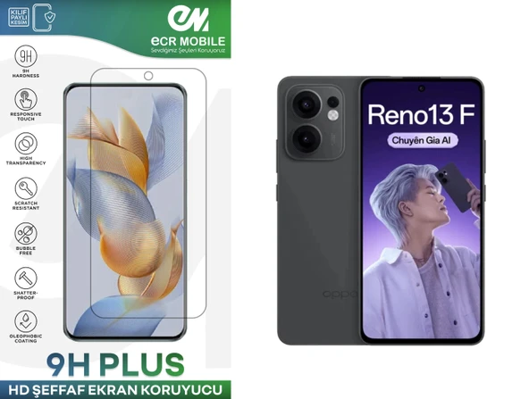 Oppo Reno 13F Ekran Koruyucu 9H Esnek Nano Cam Tam Uyumlu Şeffaf ürün görseli 1