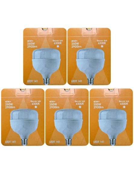 (5 Adet) Osaka 40W (250W) Beyaz Işık E27 Duylu (Kalın Duy) Led Torch Ampul ürün görseli 1