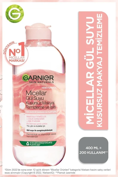Micellar Gül Suyu Kusursuz Makyaj Temizleme & Işıltı 400ml ürün görseli 1