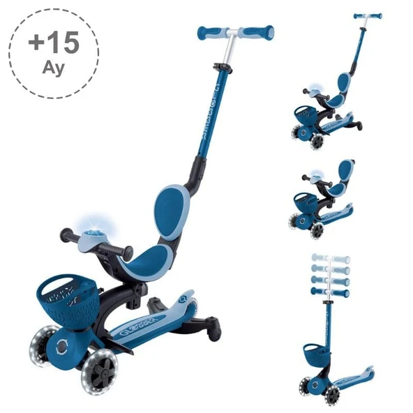 Globber Go Up Baby 360 Işıklı Scooter - Pastel Mavi ürün görseli 1