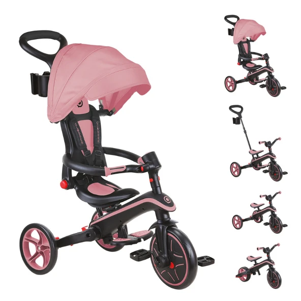 Globber Explorer 4in1 Katlanabilir Bisiklet - Koyu Pastel Pembe ürün görseli 1