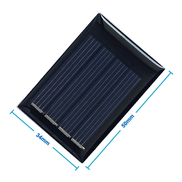 Güneş Pili 2V 50mA 34x50mm  Solar Fotovoltaik Hücre Elektrik Üretici Panel Modül Pil Akü Batarya Oyuncak Proje Test Kaynak ürün görseli 1
