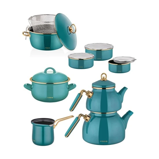 Neva Yakamoz Emaye Kombinim Set Mentol N2951 ürün görseli 1