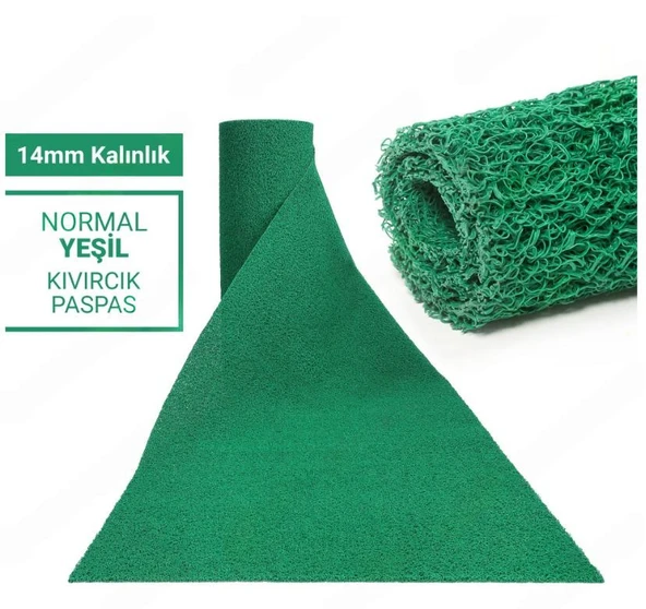 120X550CM YEŞİL KIVIRCIK PASPAS-HALI KAYMAZ YOLLUK LİDYA 14MM ürün görseli 1