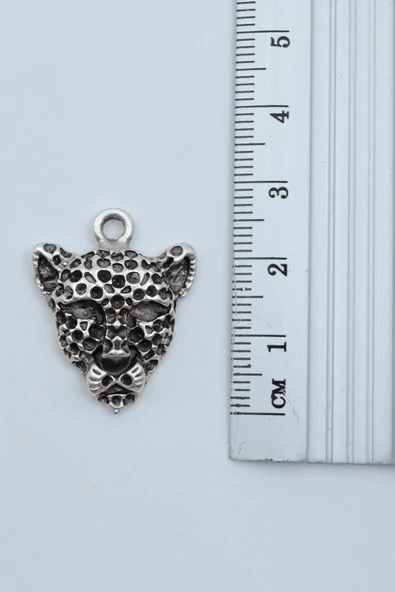 Leopar Gümüş Kaplama Örme Zincir Kolye - Resim 3