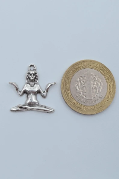 Minimal Yoga Gümüş Kaplama Örme Zincir Kolye - Resim 4