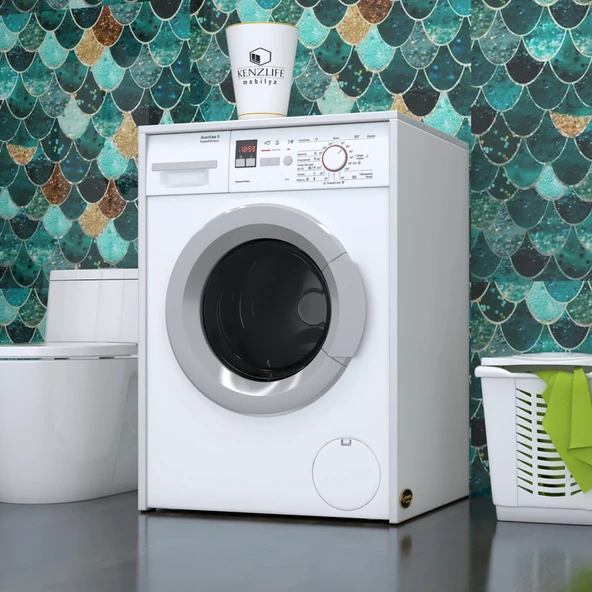 Kenzlife çamaşır&kurutma makinesi dolabı büyük boy afanasimdf byz 100*80*70 % 100 mdf full mdf banyo kapaksız arkalıksız ürün görseli 1