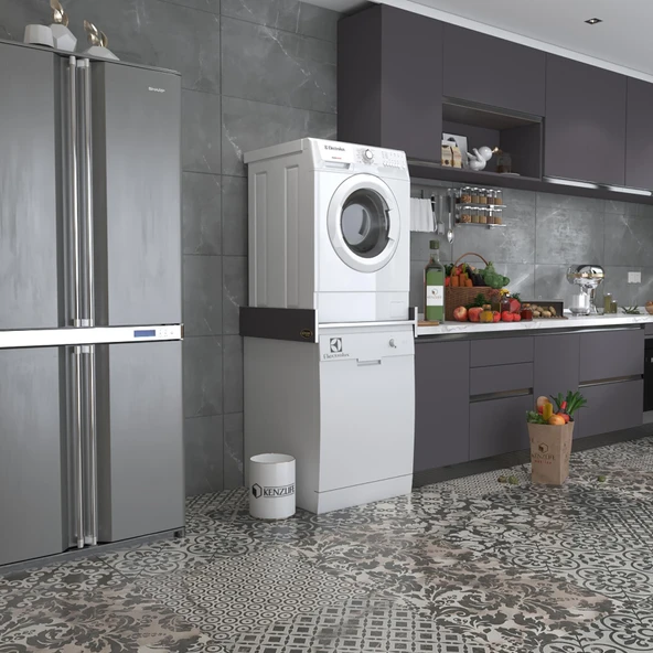 Kenzlife çamaşır&bulaşık makinesi dolabı lenya gri 015*80*70 banyo aparatı arkalıksız büyük boy xlarge ürün görseli 1