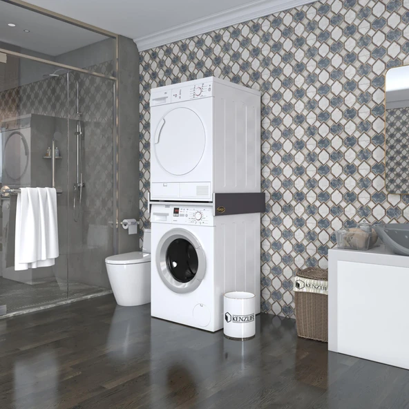 Kenzlife çamaşır&kurutma makinesi dolabı hedeon gri 015*80*70 banyo aparatı arkalıksız büyük boy xlarge ürün görseli 1