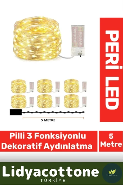 Özel Üretim Pedi Led Işıklandırma Dekoratif Aydınlatma Yeni Yıl Yılbaşı Çam Ağacı Ev Süsleme 5 Metre ürün görseli 1