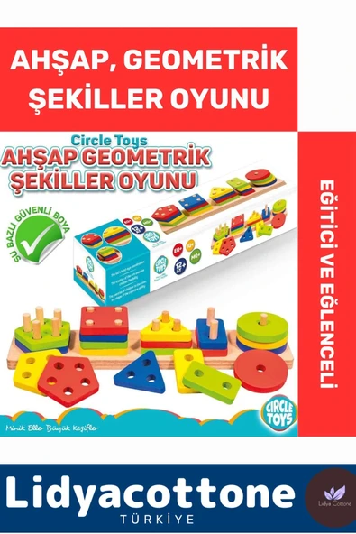 Premium Zeka Geliştirici Eğitici Kişisel Gelişim Çocuk Ahşap Geometrik Şekiller Oyunu Eğitici ürün görseli 1
