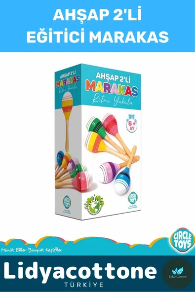 Zeka Geliştirici Eğitici Kişisel Gelişim Ritim Ses Algı Bebek Çocuk Müzik Ahşap Renkli Marakas 2'li ürün görseli 1