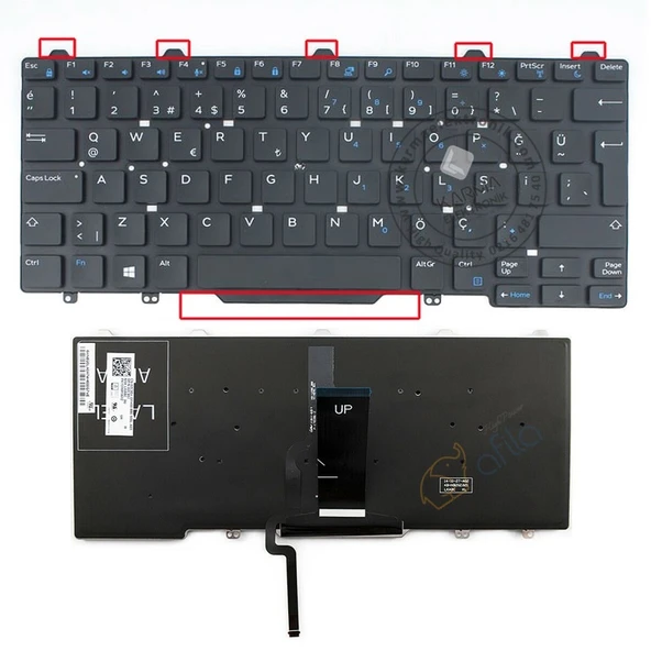 Dell PK1325A3B28 Notebook Klavyesi TR Ver.1 ışıklı - Resim 2