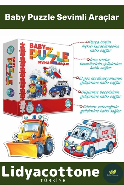 Premium Hafıza Güçlendiren Zeka Geliştirici Eğitici El Göz Koordinasyonu Baby Puzzle Sevimli Araçlar ürün görseli 1
