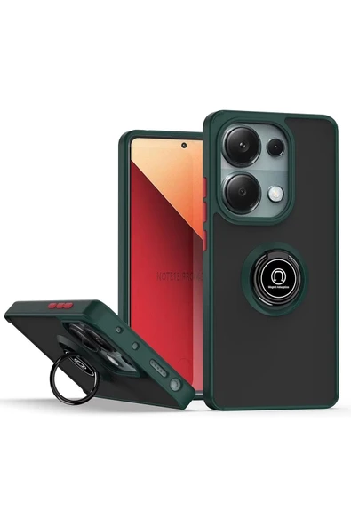 Zipax Xiaomi Redmi Note 13 Pro 4G Kılıf Soft Yüzüklü Standlı Mat Yüzey Azn-MntrYuzuk ürün görseli 1