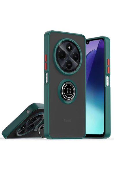Zipax Xiaomi Redmi 14C Kılıf Soft Yüzüklü Standlı Mat Yüzey Azn-MntrYuzuk ürün görseli 1