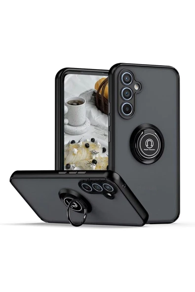 Zipax Samsung Galaxy S24 FE Kılıf Soft Yüzüklü Standlı Mat Yüzey Azn-MntrYuzuk ürün görseli 1