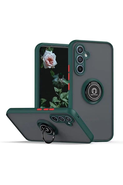 Zipax Samsung Galaxy S24 FE Kılıf Soft Yüzüklü Standlı Mat Yüzey Azn-MntrYuzuk ürün görseli 1