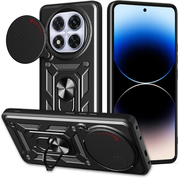 Zipax Xiaomi Redmi Note 14 Pro Plus Kılıf Sürgülü Kamera Korumalı Tank Kapak Azn-SrVega ürün görseli 1