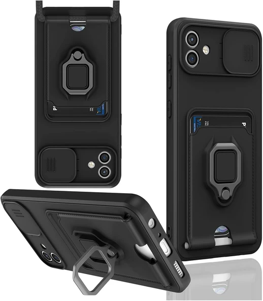 Zipax Samsung Galaxy A06 Kamera Korumalı Standlı Kartlıklı Azn-Zuma ürün görseli 1