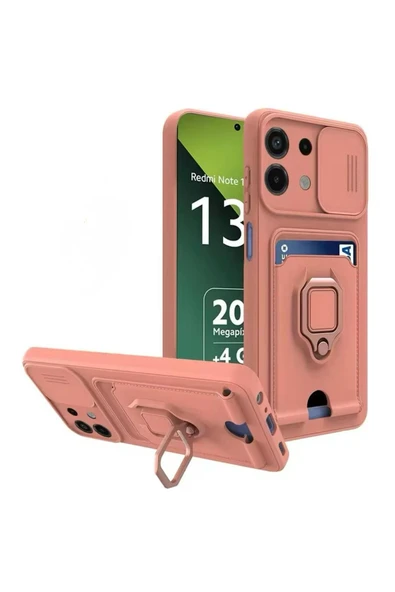 Zipax Xiaomi Redmi Note 13 Pro 4G Kamera Korumalı Standlı Kartlıklı Azn-Zuma ürün görseli 1