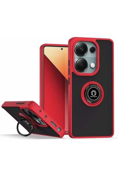 Zipax Xiaomi Redmi Note 13 Pro 4G Kılıf Soft Yüzüklü Standlı Mat Yüzey Azn-MntrYuzuk ürün görseli 1