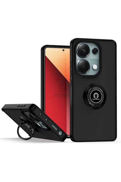 Zipax Xiaomi Redmi Note 13 Pro 4G Kılıf Soft Yüzüklü Standlı Mat Yüzey Azn-MntrYuzuk ürün görseli 1
