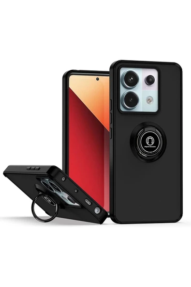 Zipax Xiaomi Redmi Note 13 Pro 5G Kılıf Soft Yüzüklü Standlı Mat Yüzey Azn-MntrYuzuk ürün görseli 1
