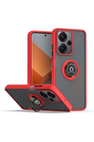 Zipax Xiaomi Redmi Note 13 Pro Plus Kılıf Soft Yüzüklü Standlı Mat Yüzey Azn-MntrYuzuk ürün görseli 1
