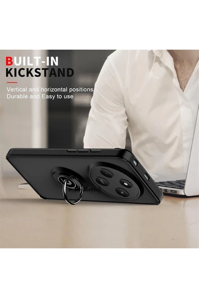 Zipax Xiaomi Redmi 14C Kılıf Soft Yüzüklü Standlı Mat Yüzey Azn-MntrYuzuk ürün görseli 1