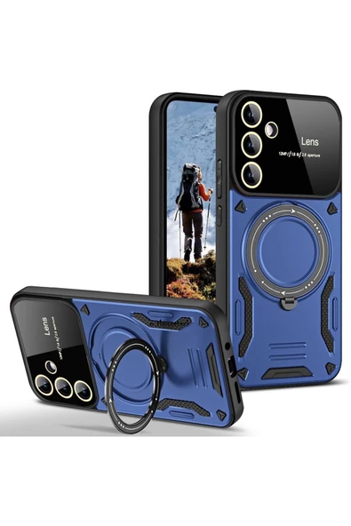 Zipax Samsung Galaxy S24 FE Kamera Korumalı Lensli Magesafe Standlı Azn-JoyLens ürün görseli 1
