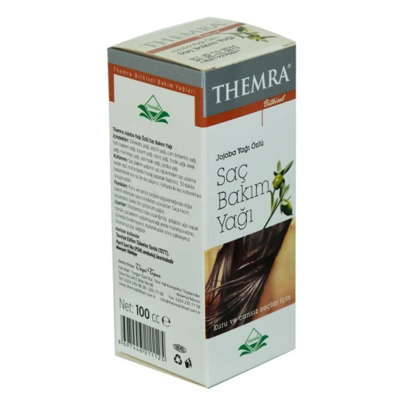 Themra Jojoba Yağlı Kuru ve Cansız Saçlar İçin Bakım Yağı 100cc ürün görseli 1