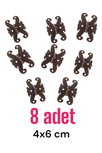 Dekoratif Eskitme Kelebek Menteşe 4x6 Cm 8 Adet ürün görseli 1