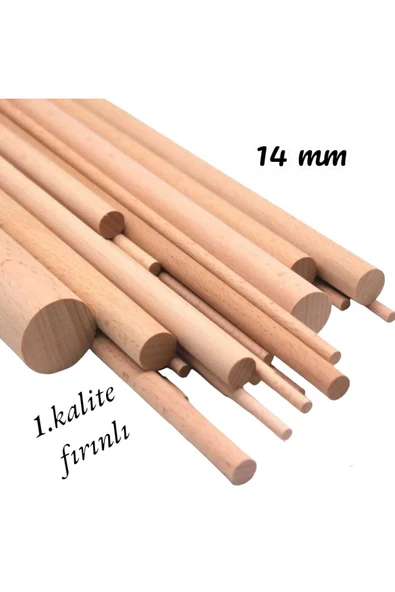 Ahşap Kavela Çıta Çubuk Kavela 1 .kalite Yivsiz 14 Mm 30 Cm 10 Adet ürün görseli 1