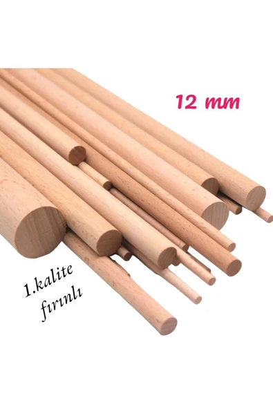 Ahşap Kavela Çıta Çubuk Kavela 1.kalite Yivsiz 12 Mm 40 Cm 50 Adet ürün görseli 1