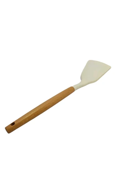 Yanmaz Yapışmaz Ahşap Saplı Silikon Spatula ürün görseli 1