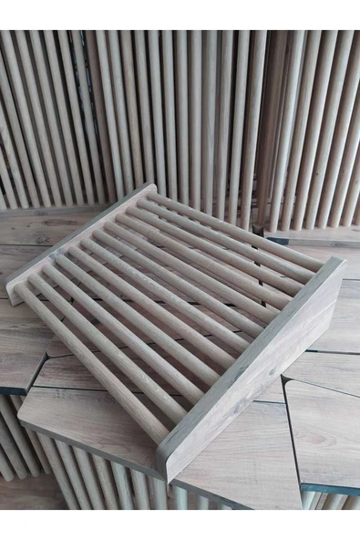 Masa Altı Ayaklık Ayak Yükseltici Ayak Koyma Standı Doğal Ahşap 47x38 Cm ürün görseli 1