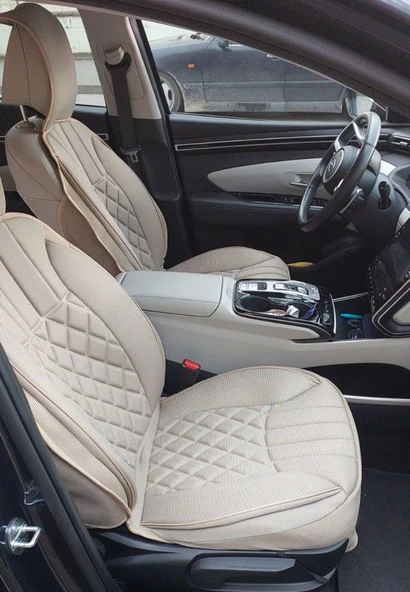 Hyundai Tucson Oto Koltuk Minderi Full Set Takım-Bej Renk ürün görseli 1