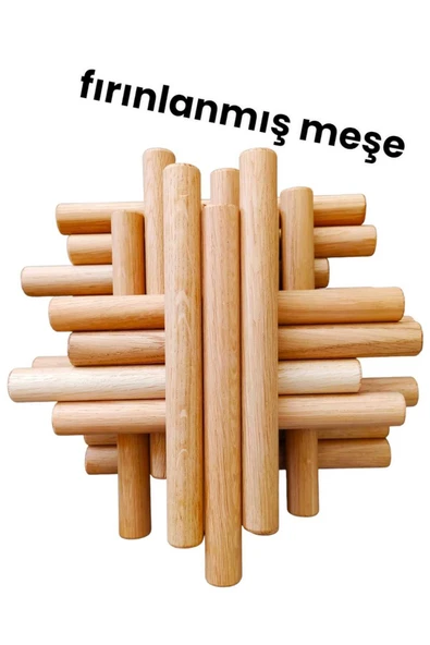 Ahşap Ritim Çubuğu 20 Çift ( 40 Adet ) Fırınlanmış Meşe Pürüzsüz 20 Cm 20 Mm ürün görseli 1