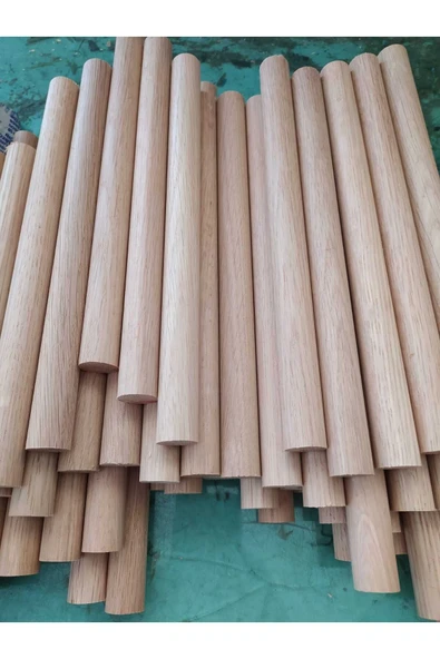 Ahşap Maket Çıta Kavela Fırınlanmış Meşe Silindir 25 Cm 20 Mm 10 Adet ürün görseli 1
