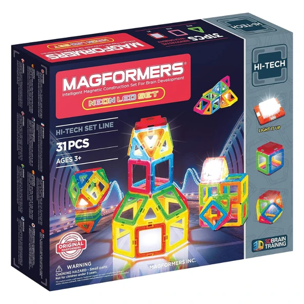 Magformers Mıknatıslı Neon LED Set - 31 Parça - Resim 8