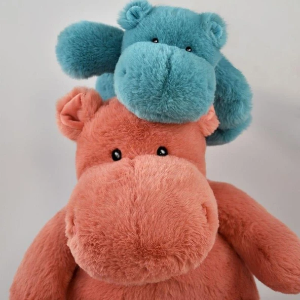 Doudou Mavi Hipopotam 25 cm - Resim 2