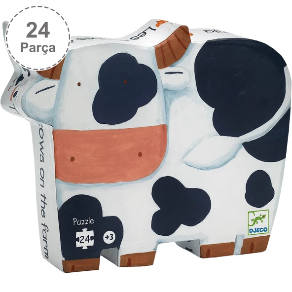 Djeco Dekoratif Puzzle 24 Parça - The Cows On The Farm ürün görseli 1