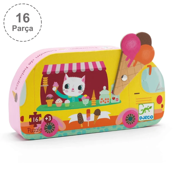 Djeco Dekoratif Puzzle 16 Parça - Ice Cream Truck ürün görseli 1