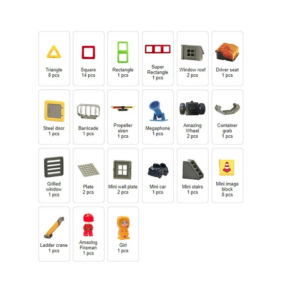 Magformers Mıknatıslı Rescue Set - 50 Parça - Resim 6