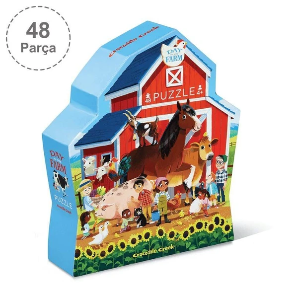 Crocodile Creek Dekoratif Puzzle - 48 Parça - Çiftlik ürün görseli 1