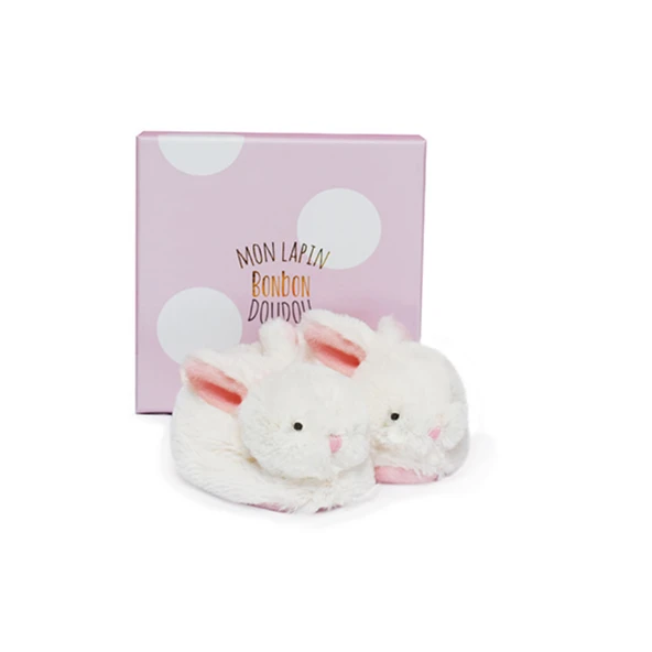 Doudou Hediye Kutulu Pembe Tavşan Panduf ürün görseli 1
