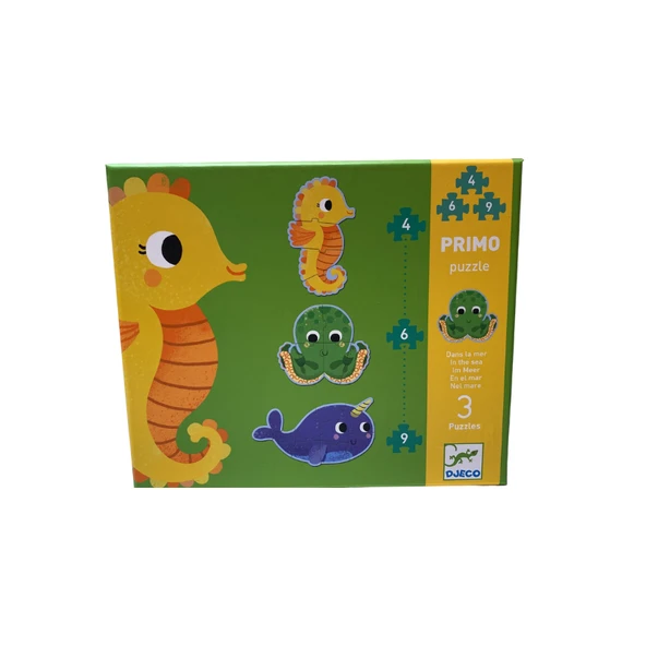 Djeco Dev Puzzle - Deniz Canlıları 4-6-9 Parça - Resim 8