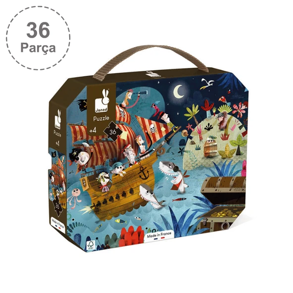 Janod 36 Parça Çantalı Puzzle - Hazine Avı ürün görseli 1