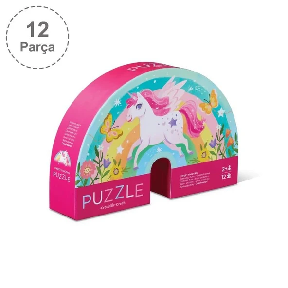 Crocodile Creek Dekoratif Puzzle - 12 Parça - Sweet Unicorn ürün görseli 1